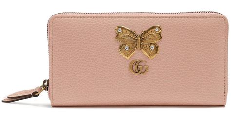 gucci butterfly wallet light pink